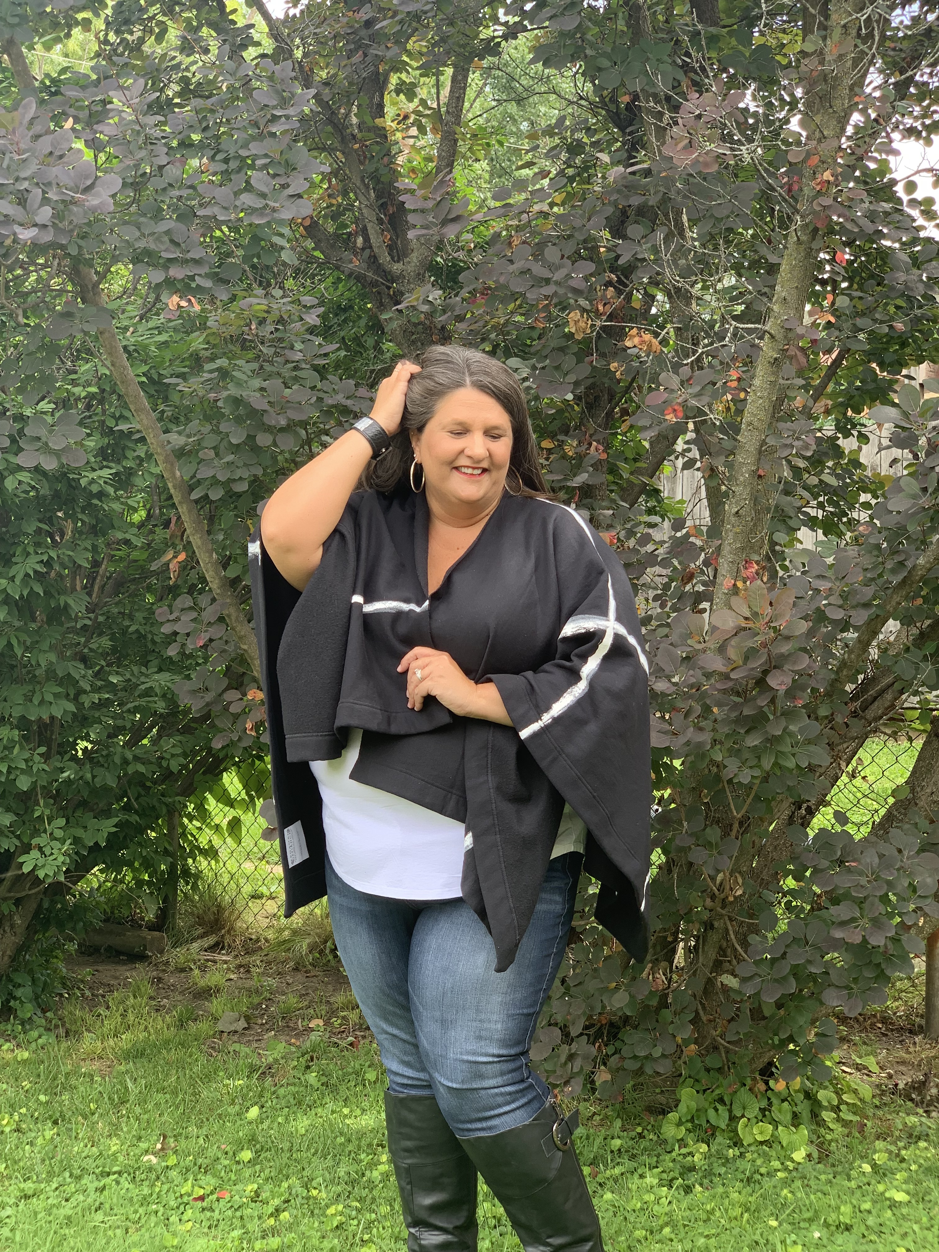 Argaman&Defiance, Lydia Crespo, Poncho, Hand made, Shop Local, Support Local, Shop Small. Accessories, Hand Stamped, Local Artisan, Stay Cozy